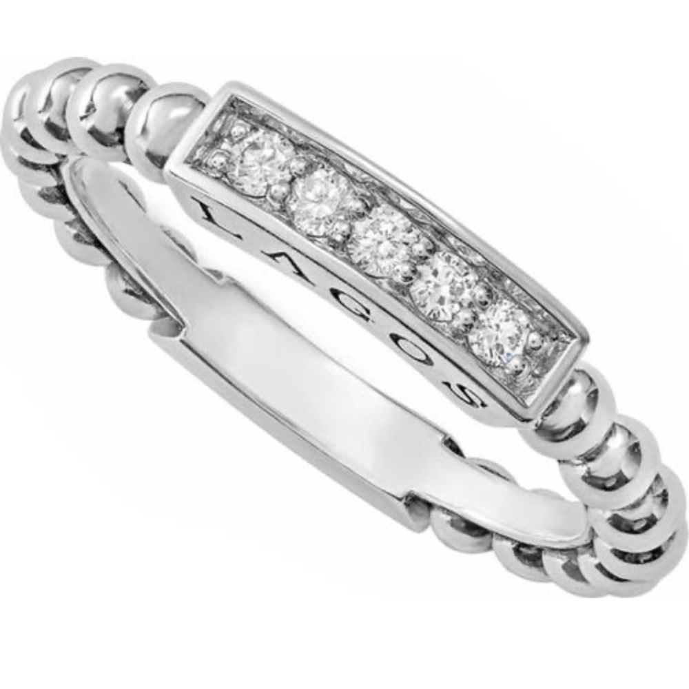 LAGOS Caviar Icon Spark Diamond Stacking Ring